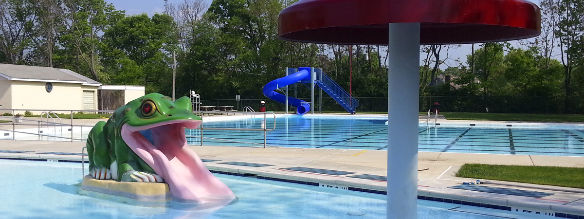 Carlisle Swim Club slider kiddie pool